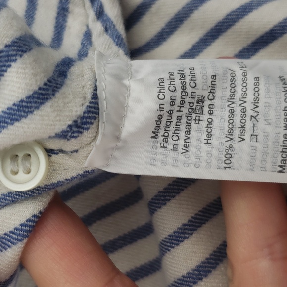 Madewell Central Drapey Shirt in Dalton Stripe Size XXS Oversized - Picture 8 of 10